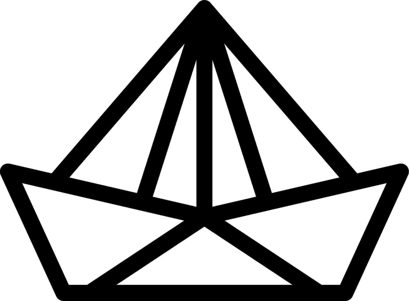 A black and white line drawing of a boat vector