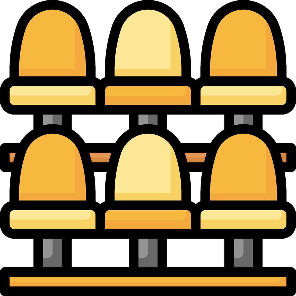 A row of yellow balls on a shelf vector
