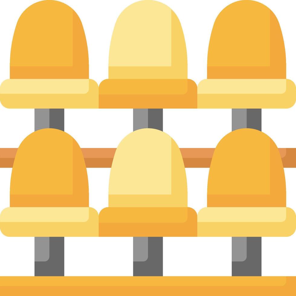 A row of yellow hats on a wooden shelf vector