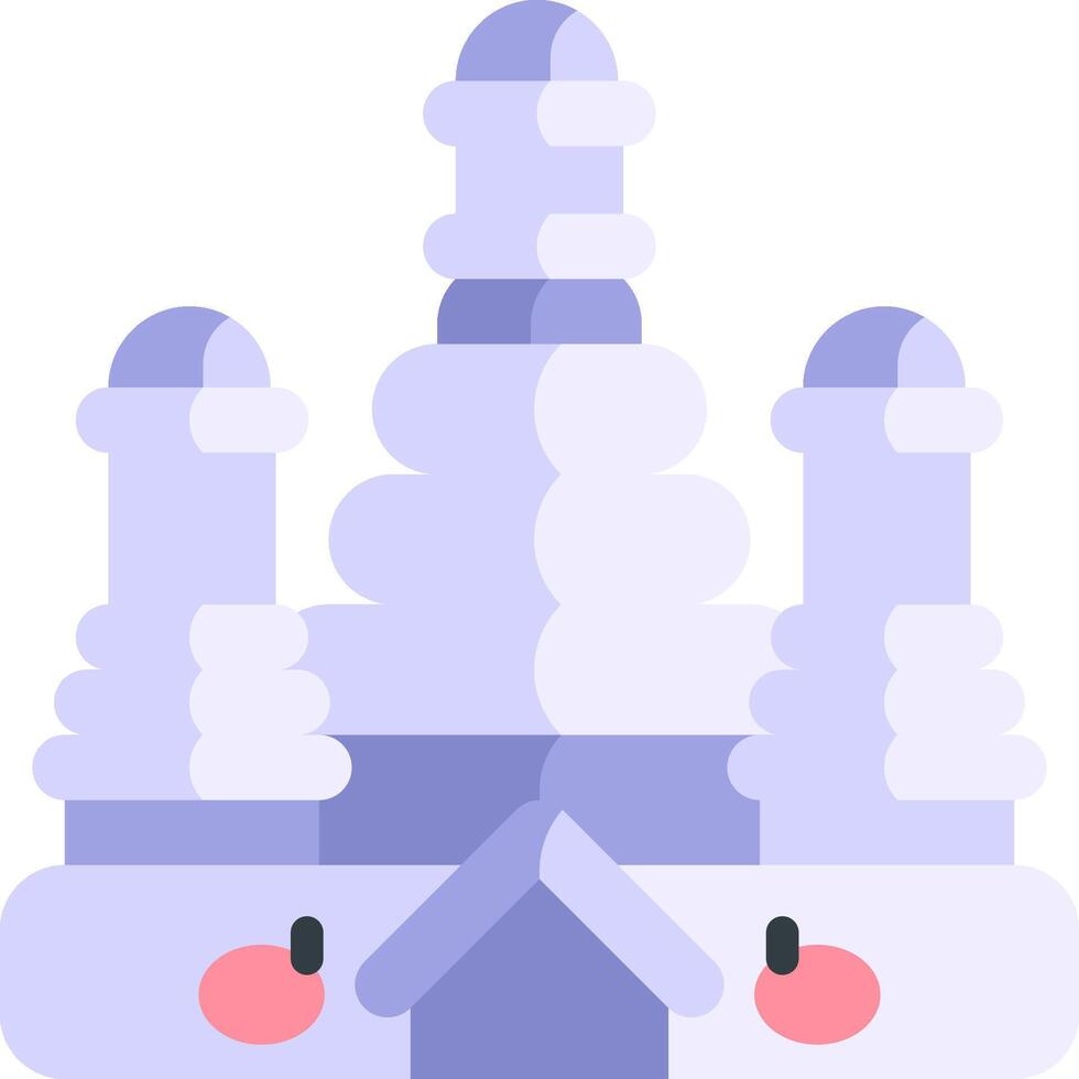 A cartoon castle with a pink face vector