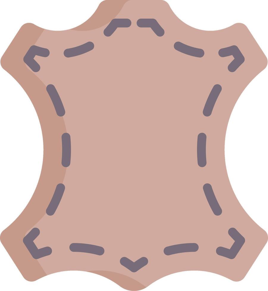 A brown leather shield with a few lines on it vector