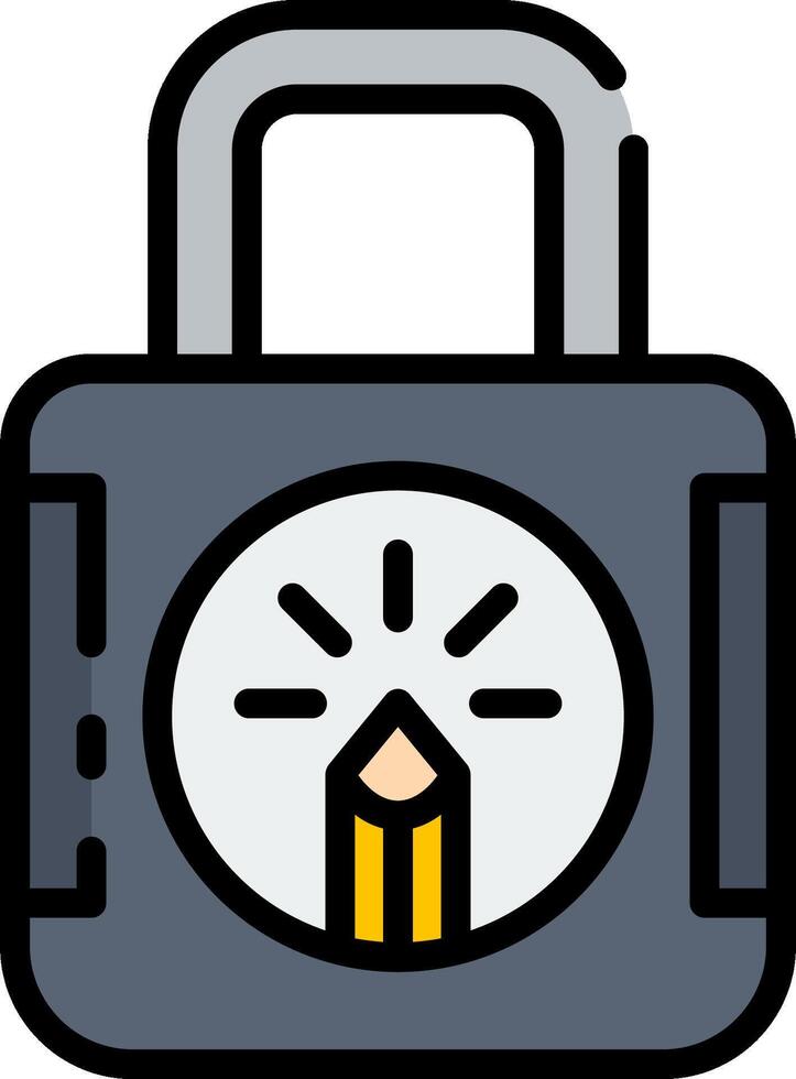 A lock with a pencil inside it vector