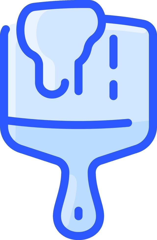 A blue paint brush with a white substance on it vector