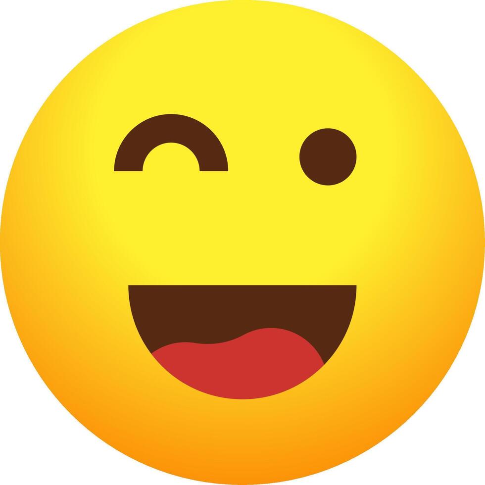 A yellow smiley face with a red tongue vector