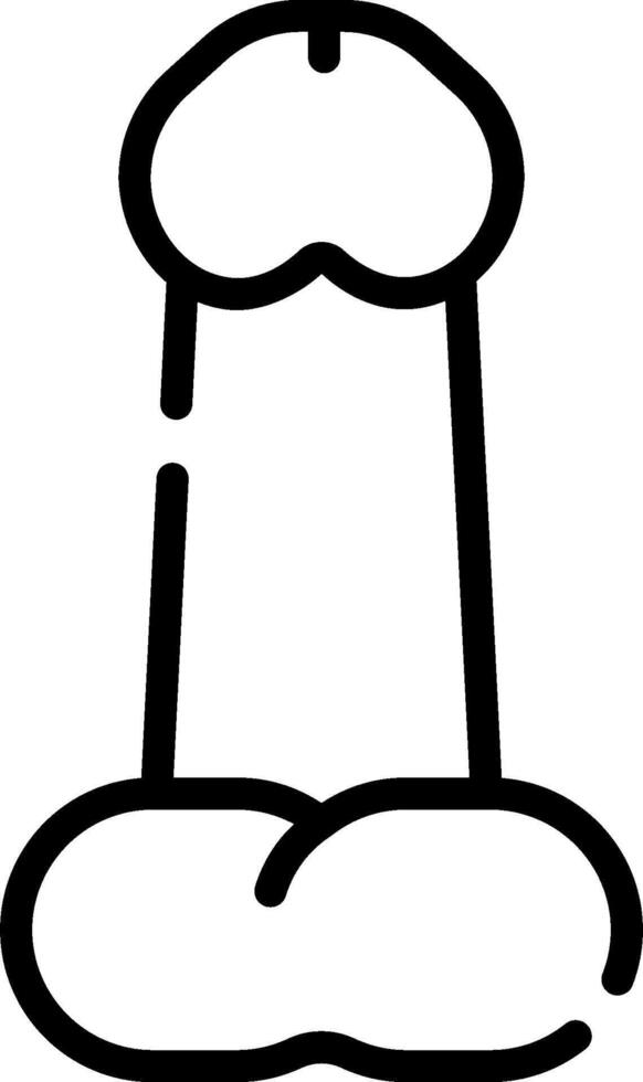A black and white drawing of a penis vector