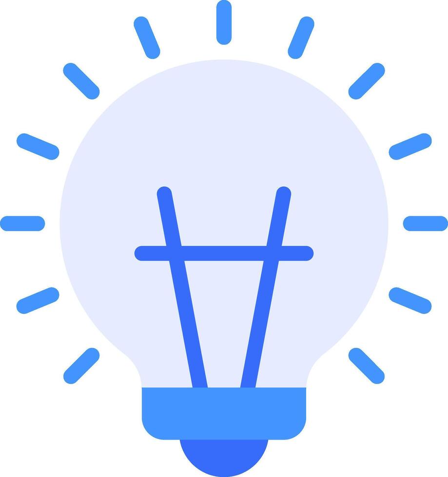 A light bulb with a blue outline vector