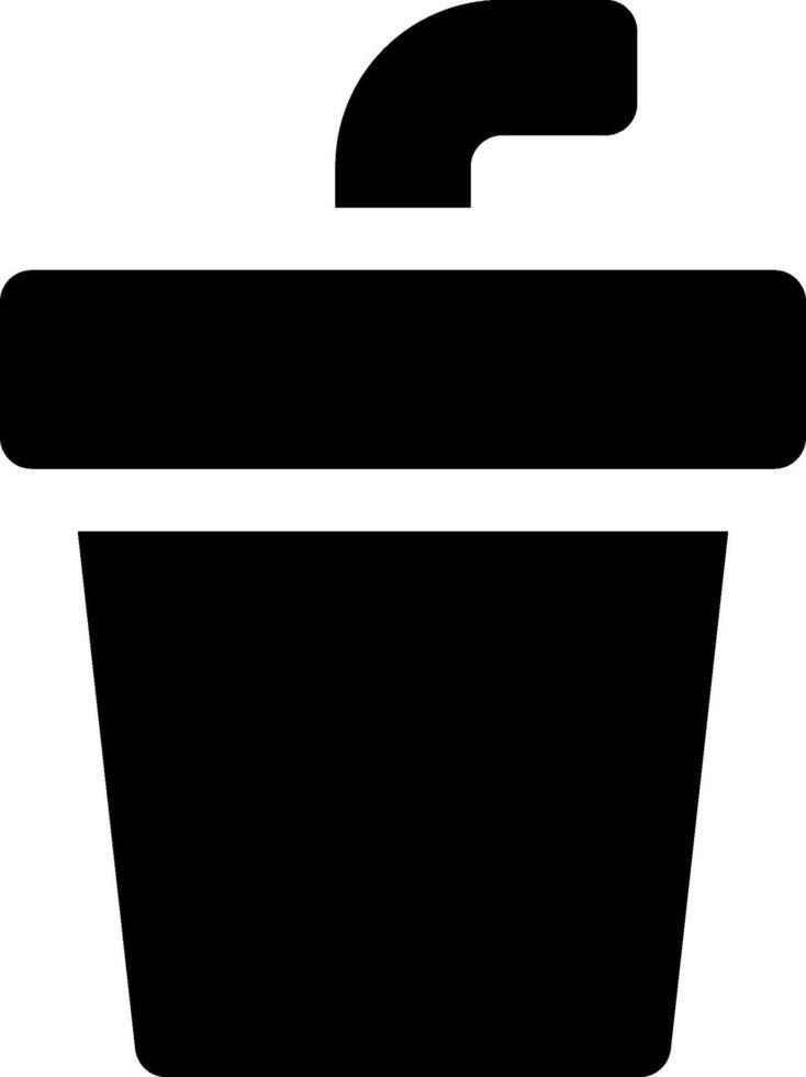 A black and white icon of a bucket vector
