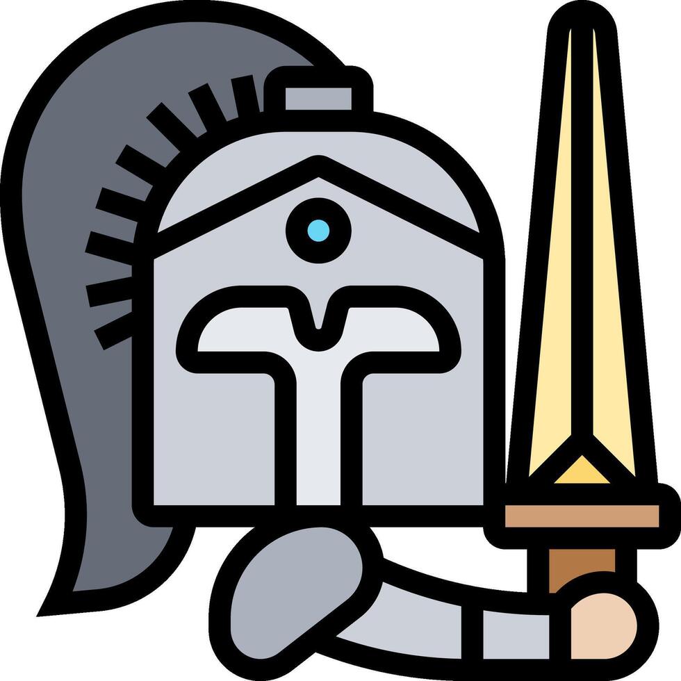 A cartoon spartan warrior holding a sword vector
