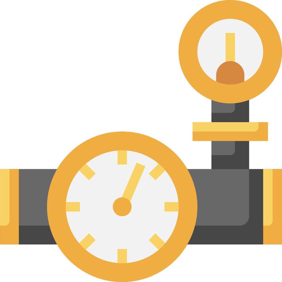 A gas meter and a clock on a white background vector