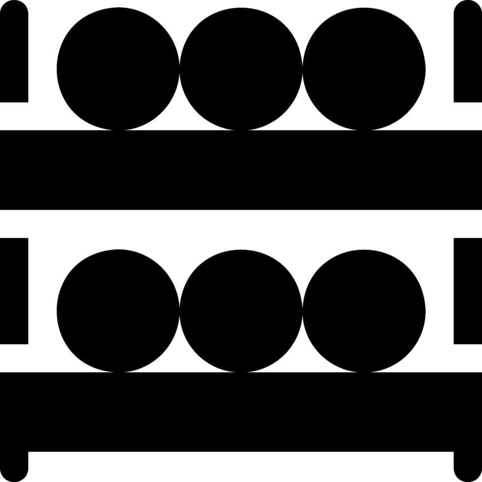 A black and white illustration of a bed with two pillows vector