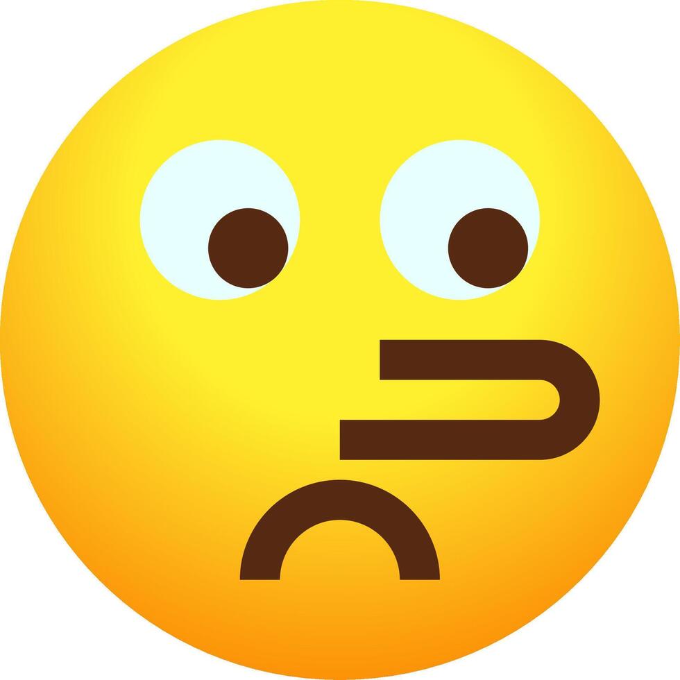 A yellow emoticion with a nose vector
