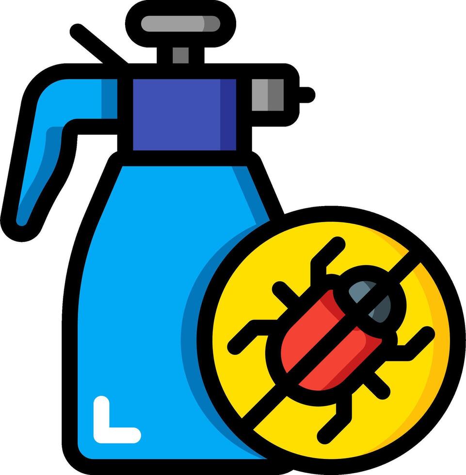 A spray bottle with a bug on it vector