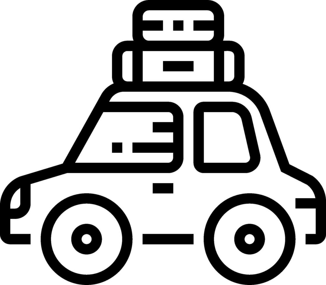 Car with luggage icon vector