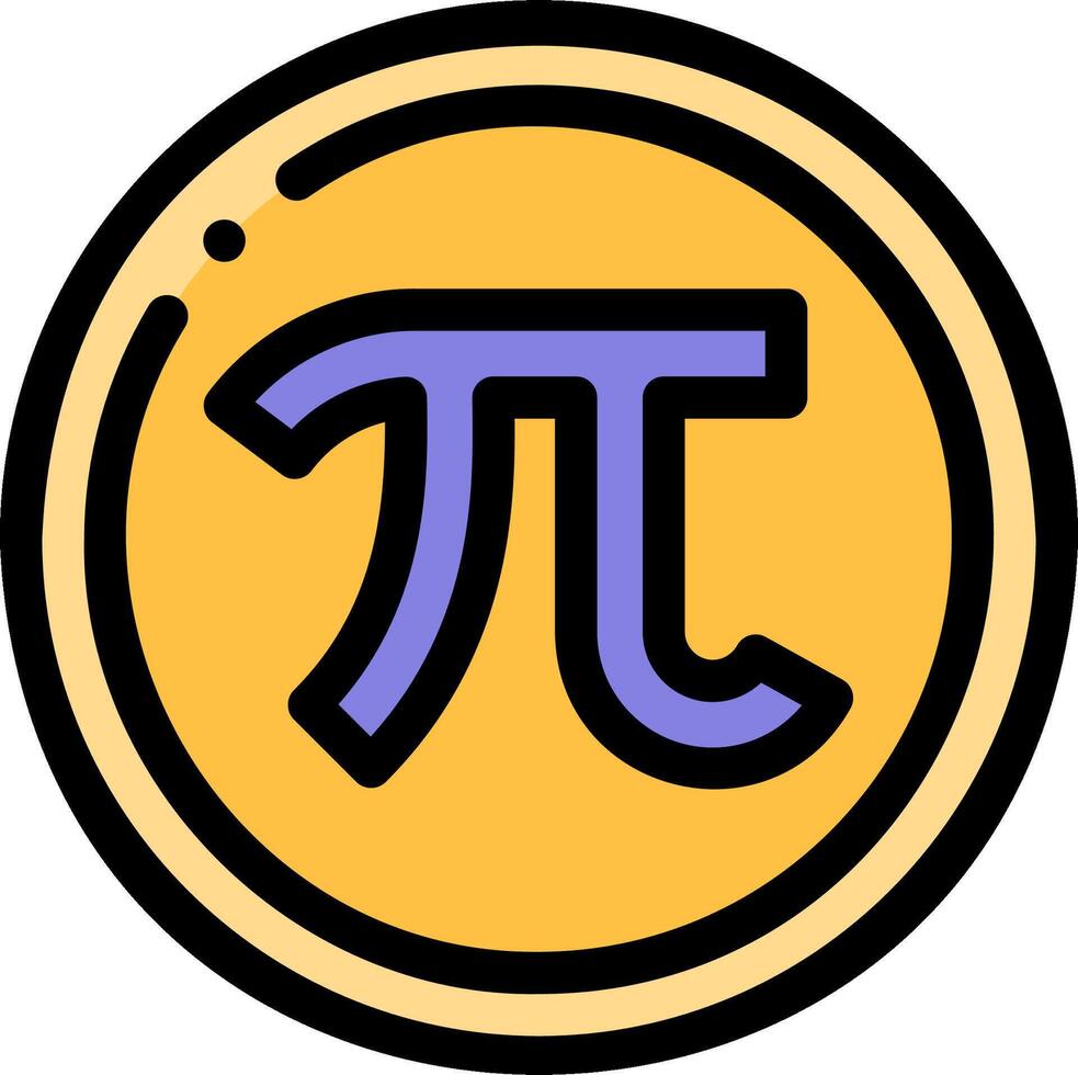 A pi symbol on a yellow circle vector