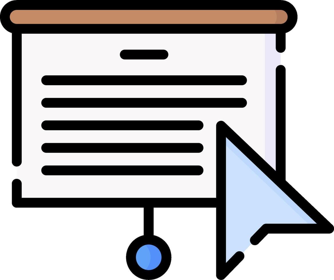 A paper document with a mouse pointing at it vector