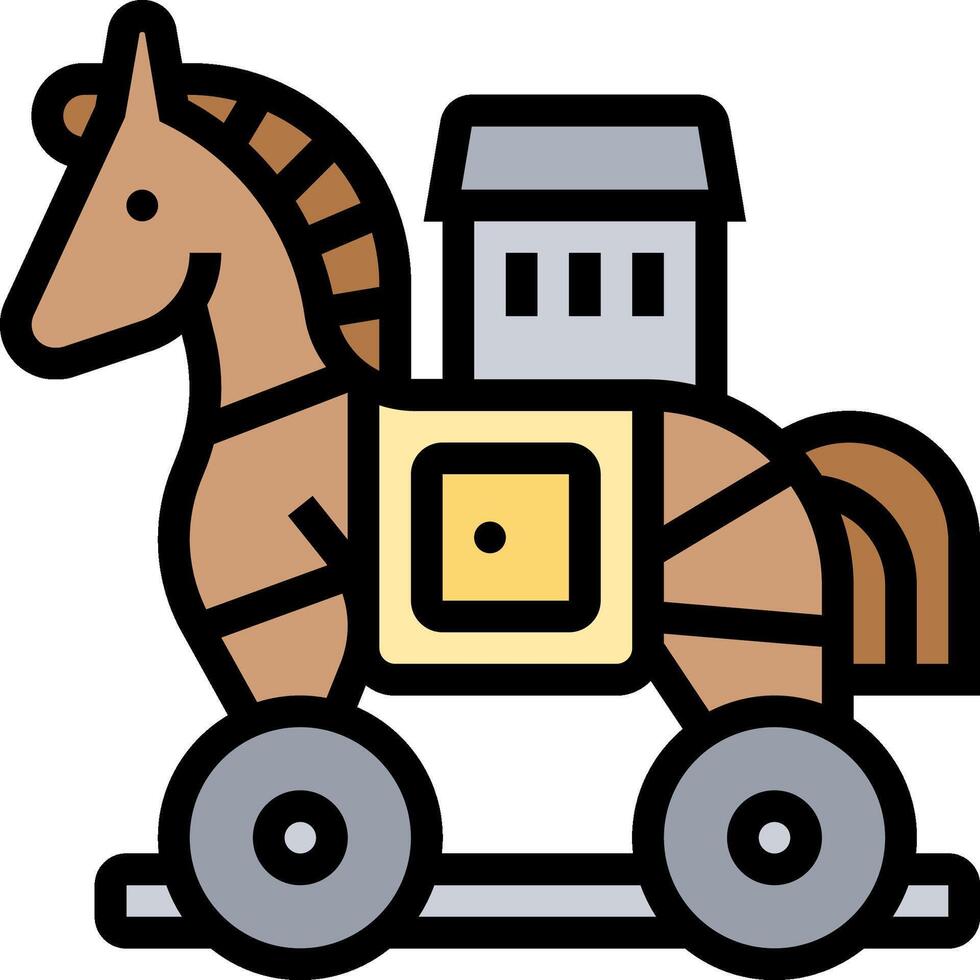 A horse with a house on it's back vector