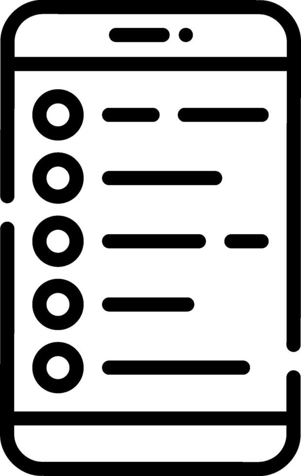 A black and white icon of a checklist vector