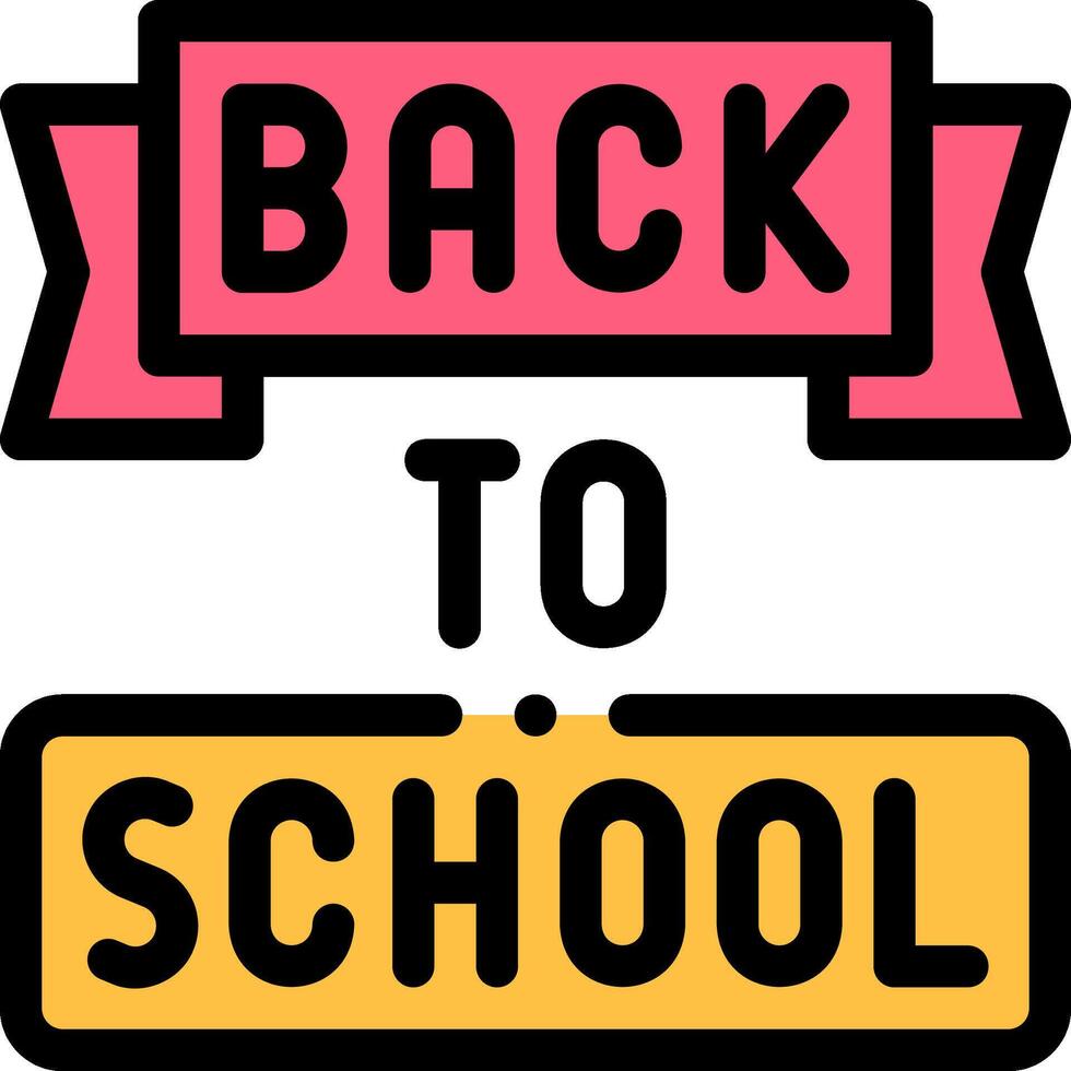 Back to school sign with a ribbon and a ribbon vector