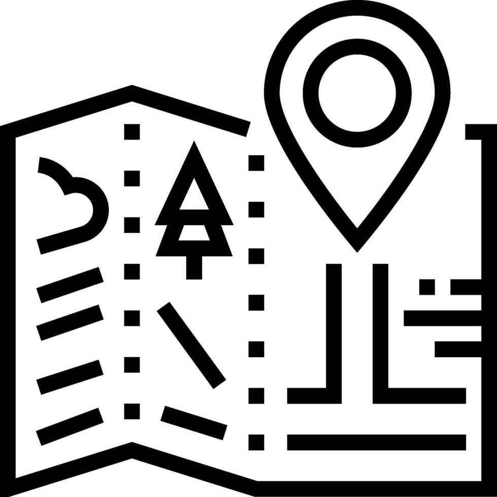 A map with a pin pointing to a location vector