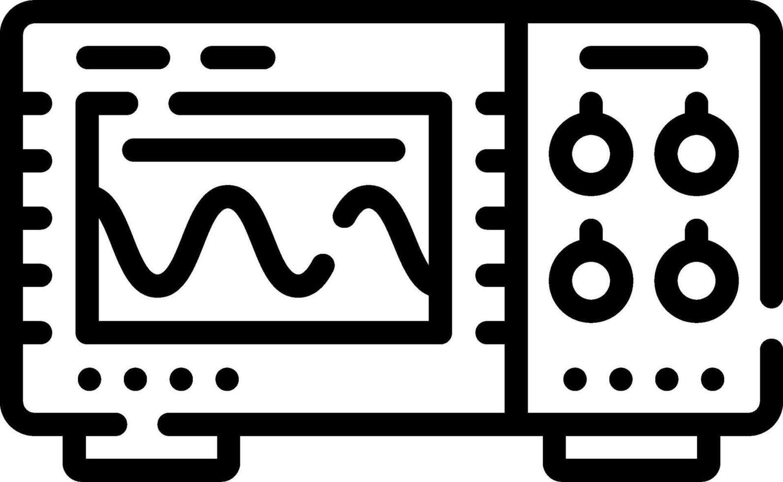 A black and white image of a computer monitor vector