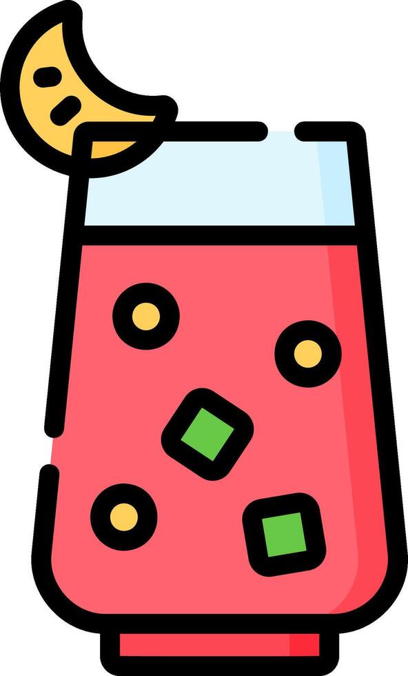 A drink with a slice of lemon and a slice of lime vector