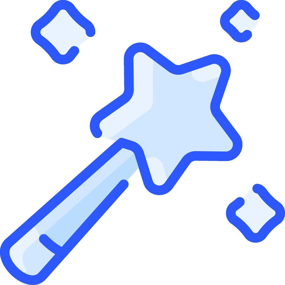 A blue magic wand with stars on it vector