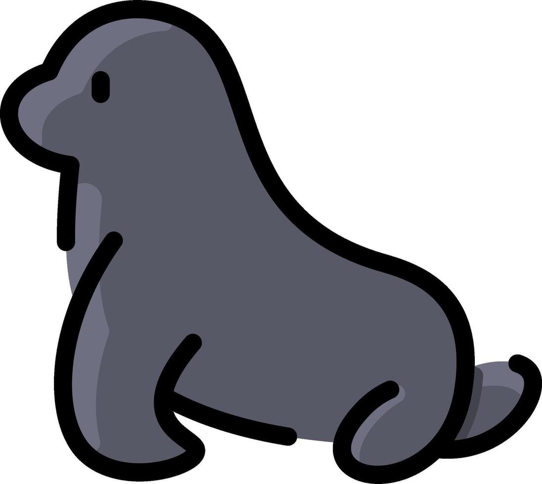 A cartoon seal sitting on the ground vector