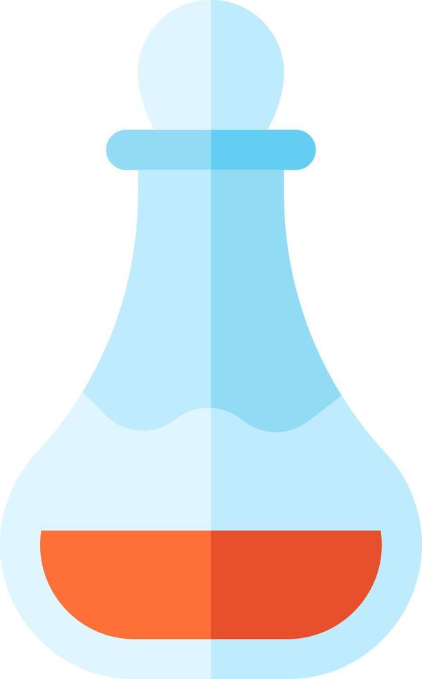 A flat icon of a flask with a red liquid inside vector