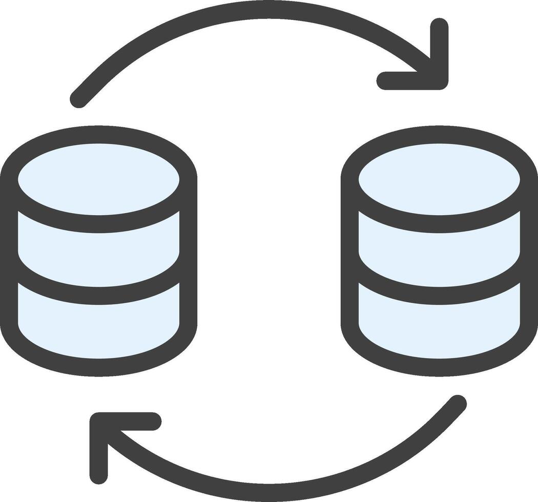 A black and white image of two stacked data storage devices vector