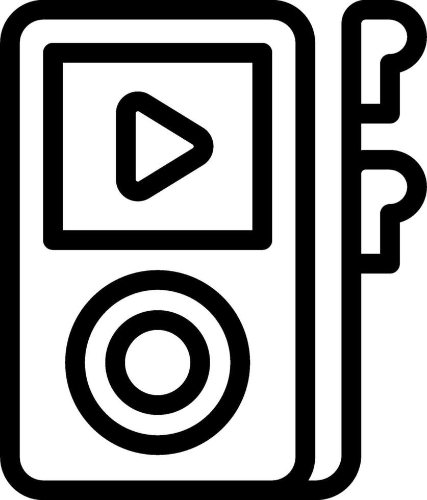 A black and white image of a mp3 player vector