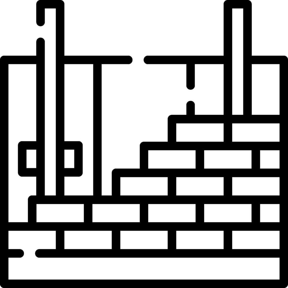A brick wall with a ladder on top vector