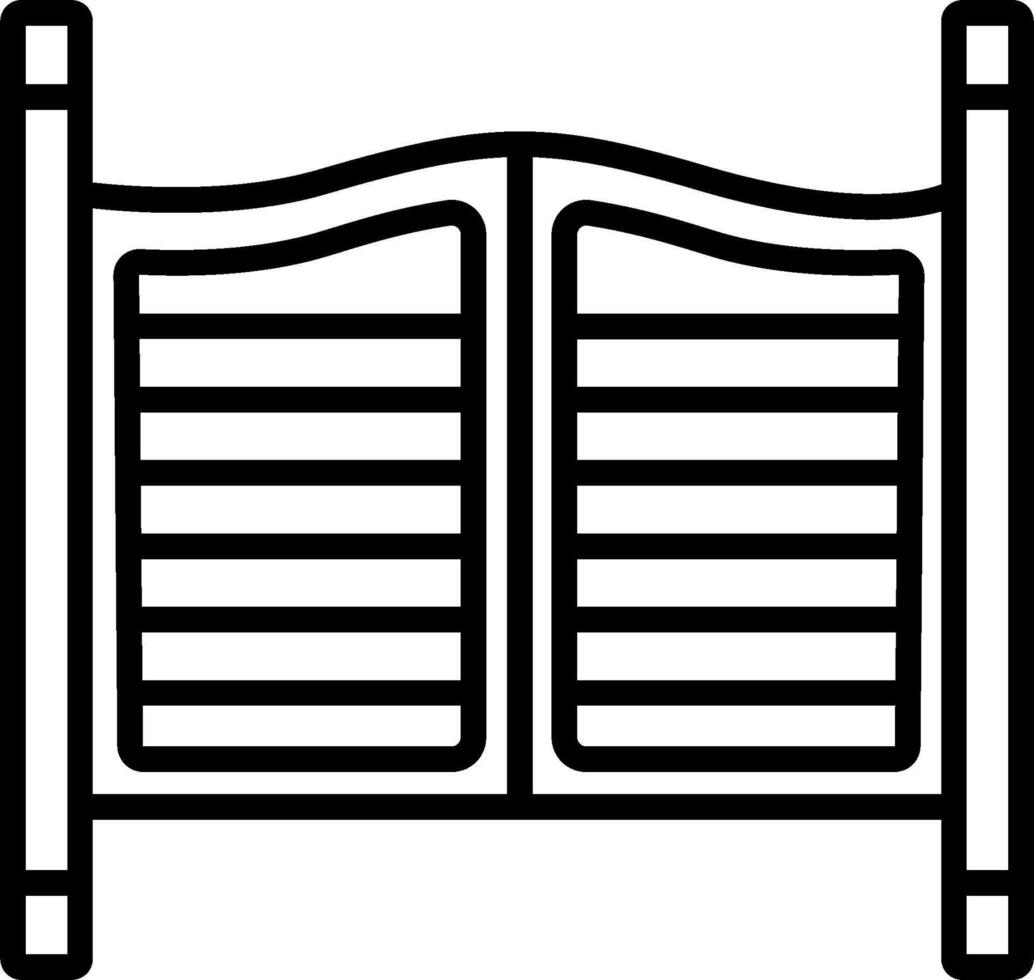 A black and white illustration of a gate vector