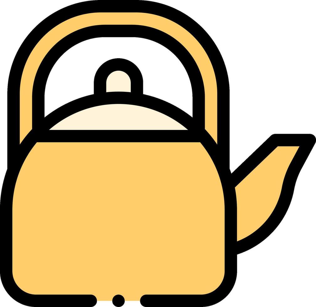 A yellow tea kettle icon on a white background vector