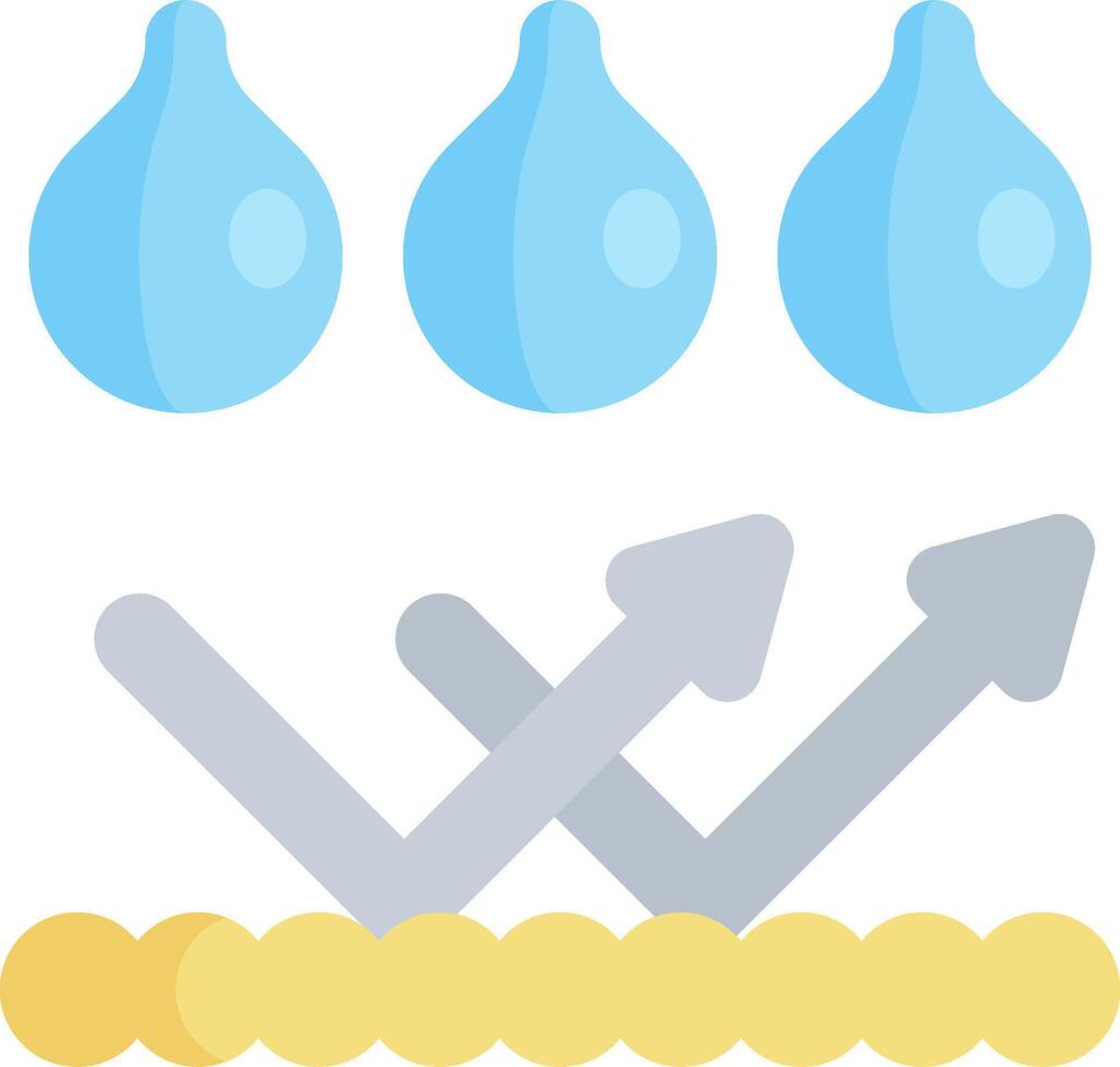 A cartoon illustration of a water drop and three drops vector