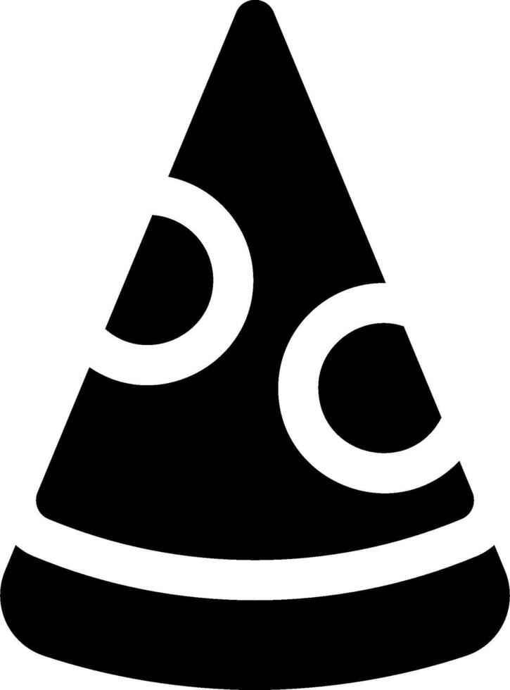 A black and white pizza slice icon vector