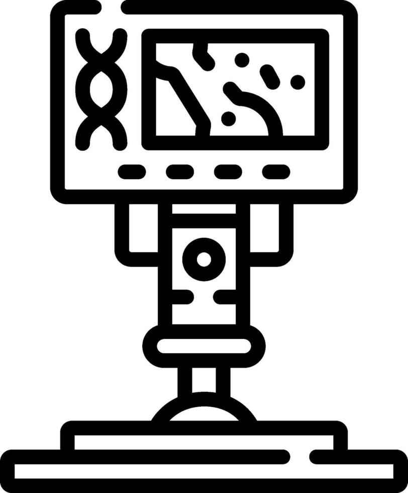 A black and white illustration of a computer monitor vector