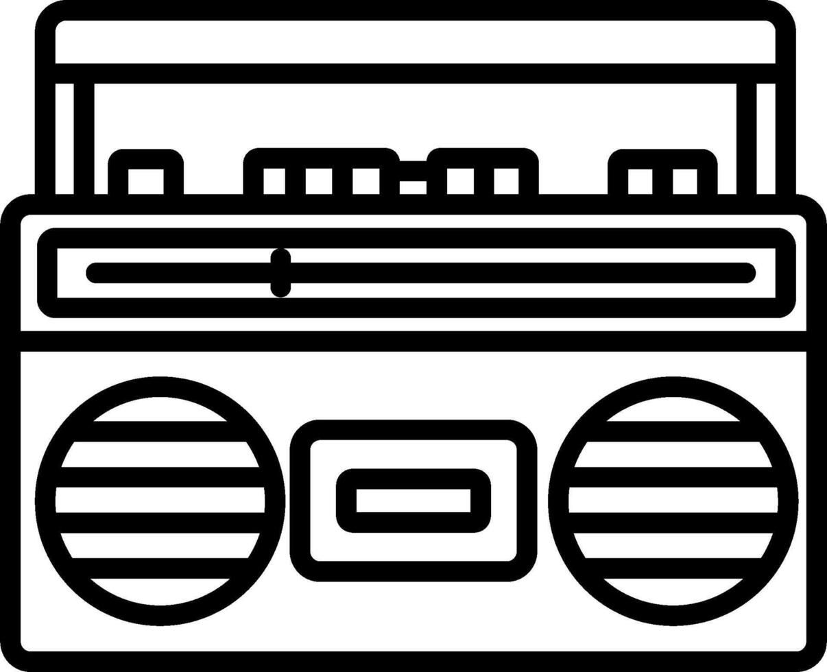 A black and white image of a boombox vector