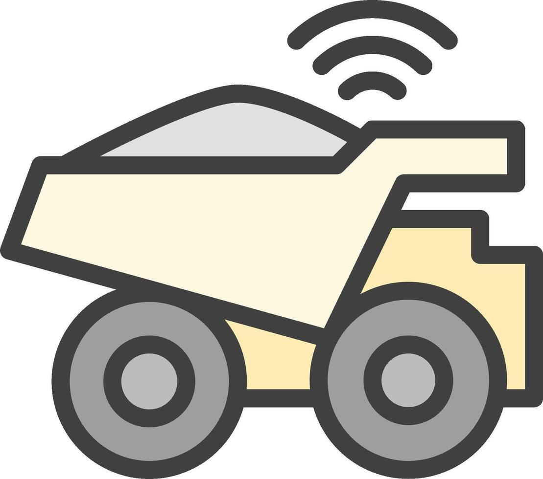 A dump truck with wifi icon vector