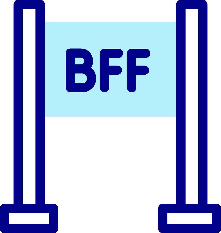 A blue sign with the word bff on it vector