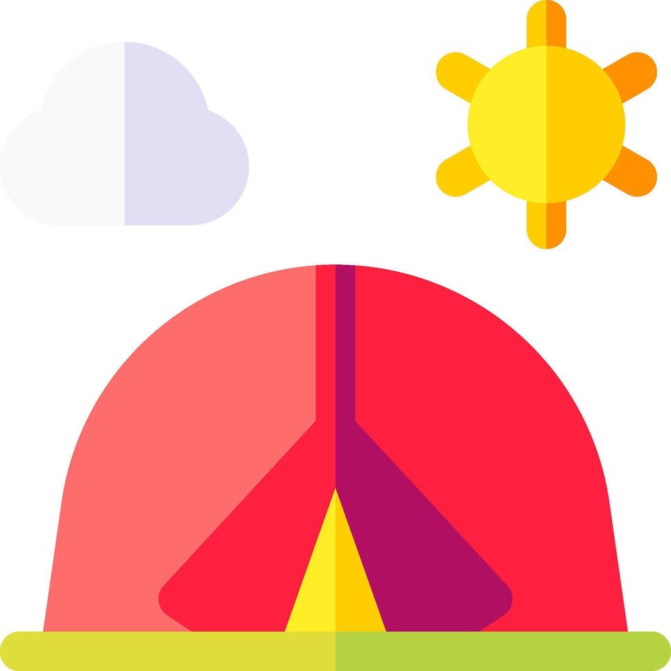 A red hat with a sun and clouds vector