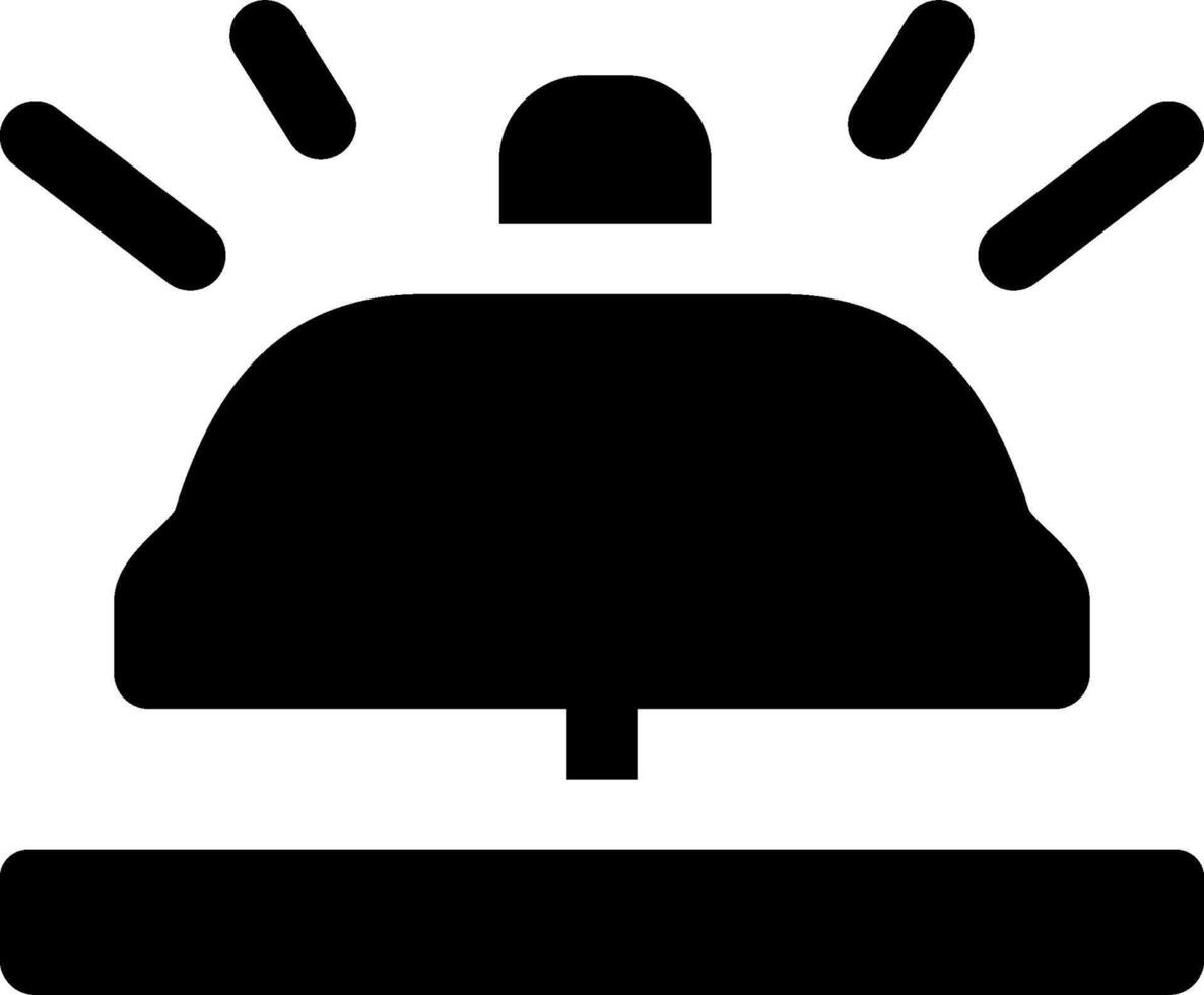 A black and white icon of a bell vector