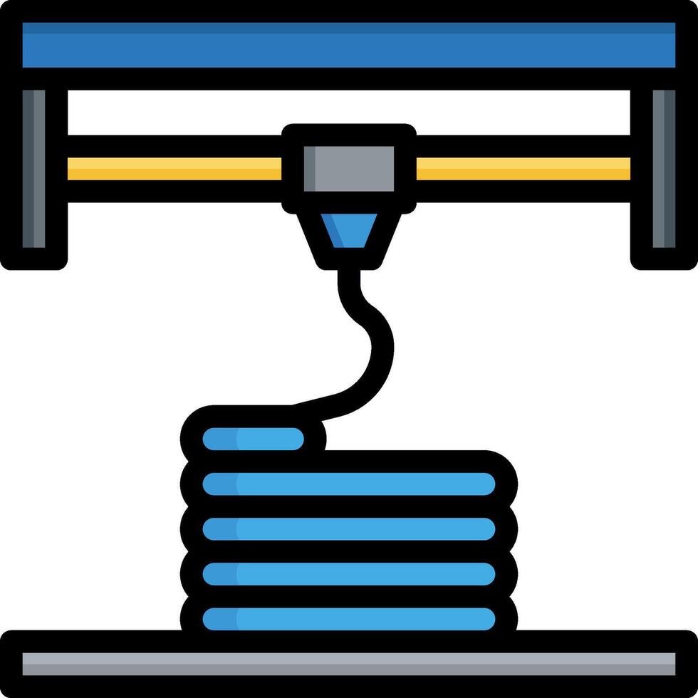A 3d printer with a stack of coins on top vector