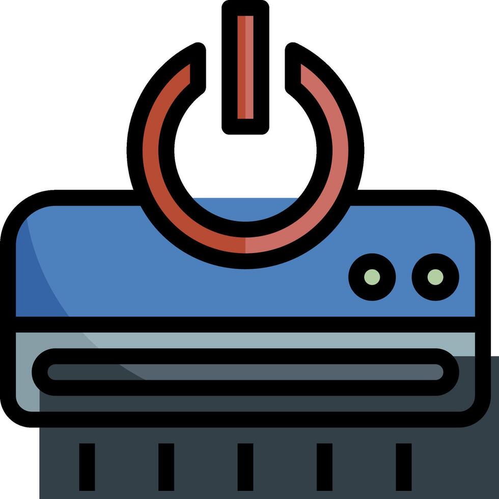 A blue and red power button icon vector