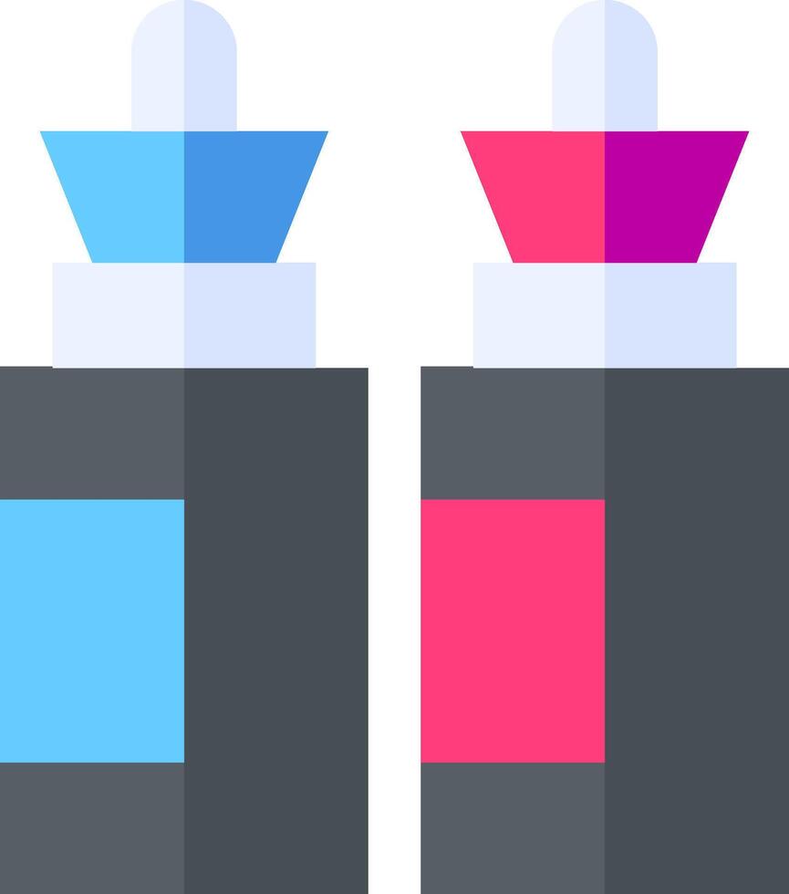 Two bottles with different colors and shapes vector
