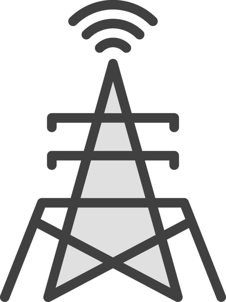 A black and white image of a tower with a wifi symbol vector