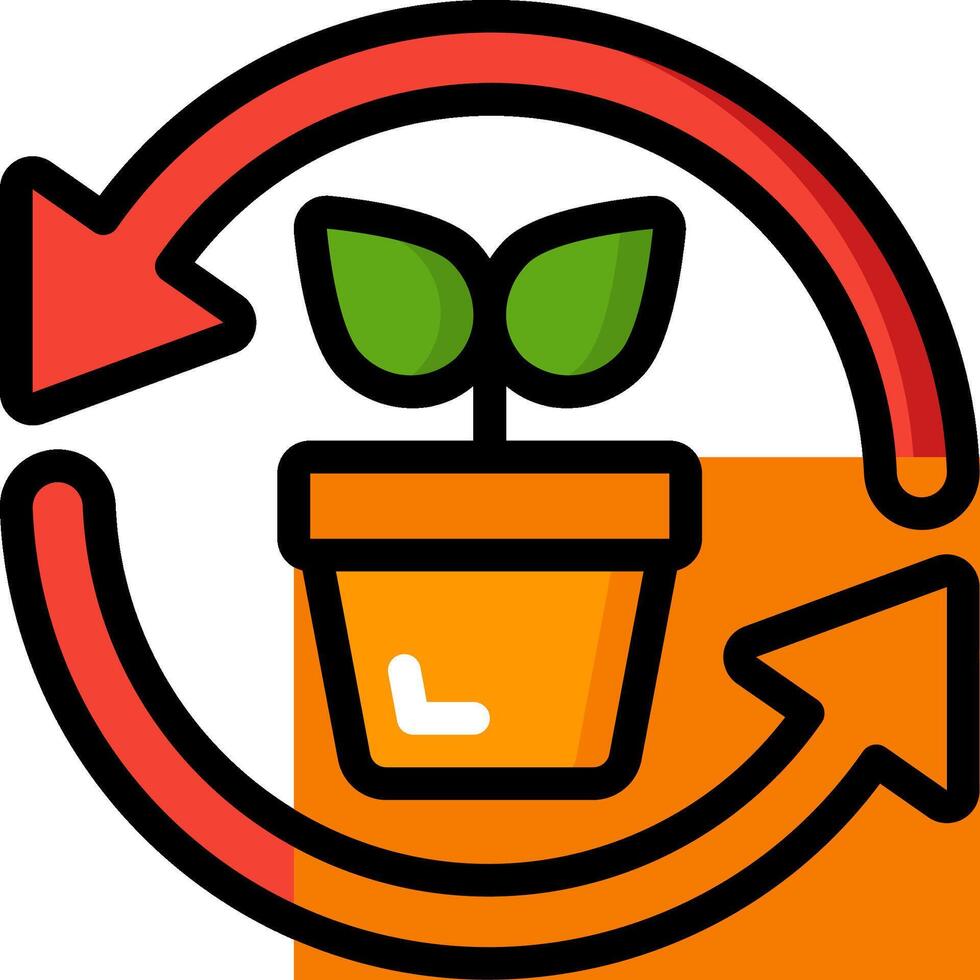 A plant in a pot with arrows pointing to it vector