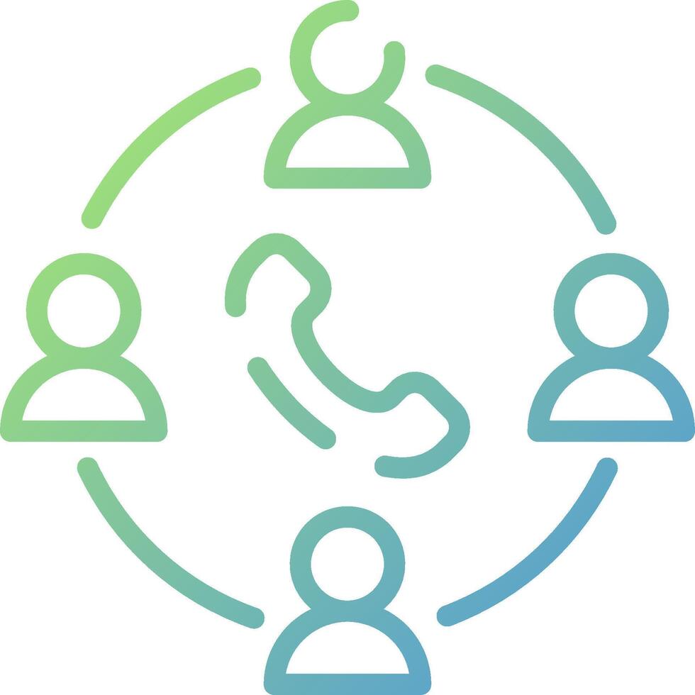 A circle with people around a phone vector