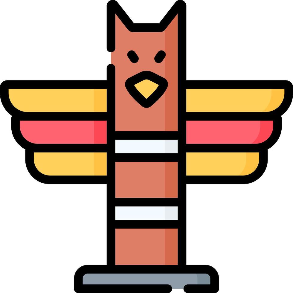 A bird with wings on top of a pole vector