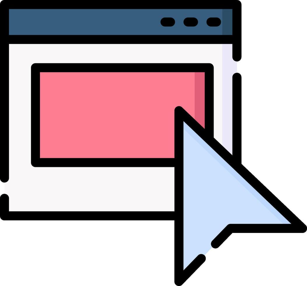 A mouse pointing at a computer screen vector