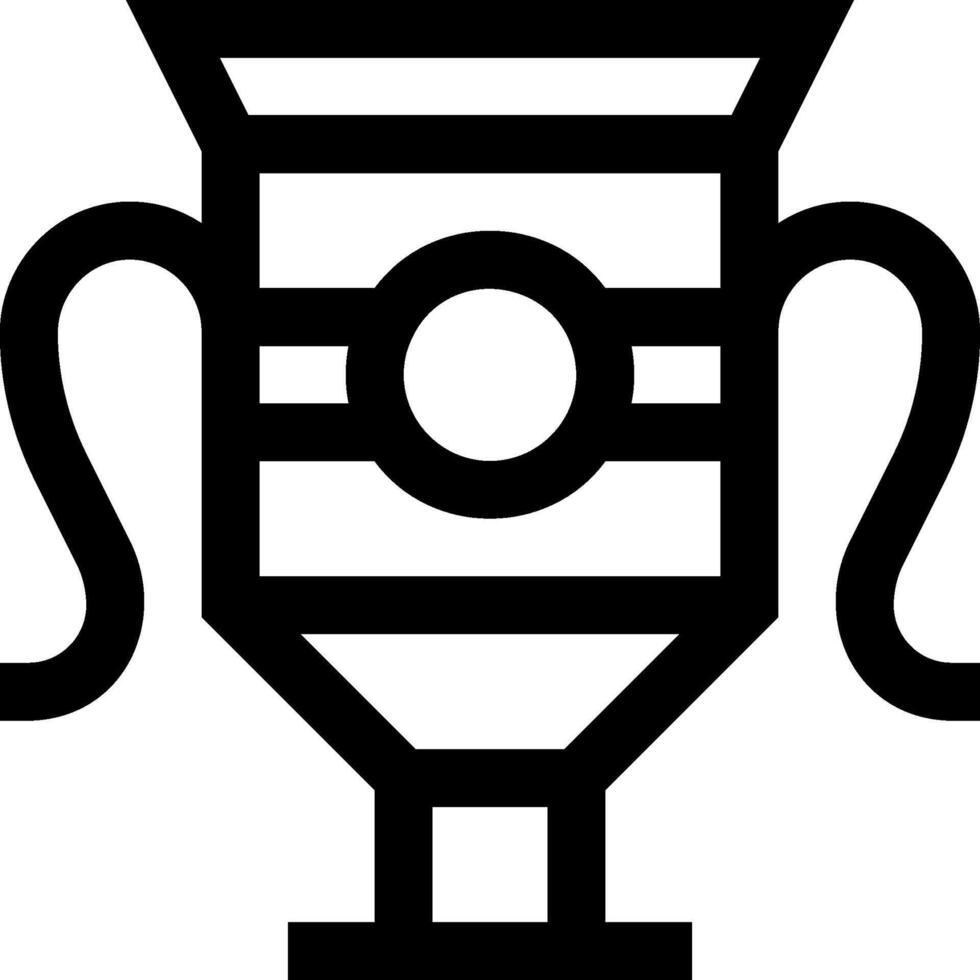 A black and white icon of a trophy vector